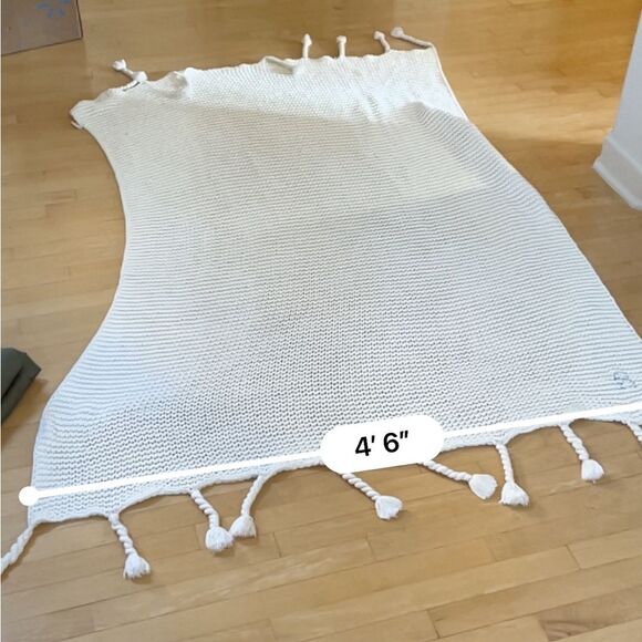 Zestt Organics The Knit Throw Dreamsoft Organic Cotton in Soft White NWOT - Picture 5 of 13